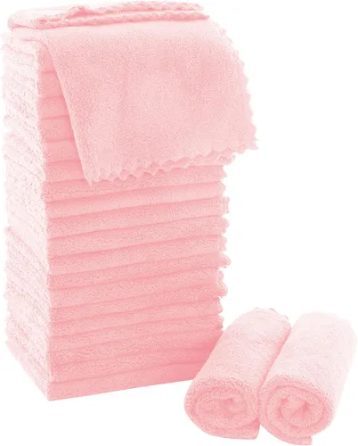 Miniatura 32 de MOONQUEEN Juego de Toallitas Ultra Suaves Premium - 12 x 12 pulgadas - Paquete de 72 - Secado Rápido - Paños de Baño de Terciopelo Coral Altamente