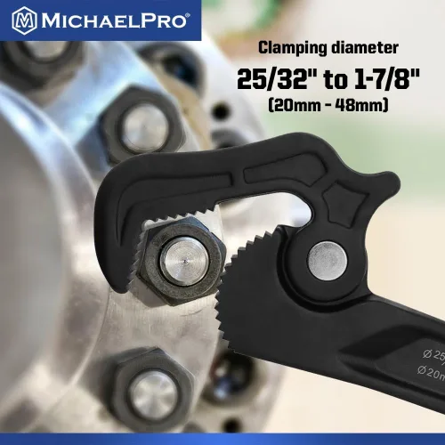 Miniatura 2 de MichaelPro Llave de tubo autoajustable, llave de 14 pulgadas multifunción ajustable, diámetro de sujeción de hasta 1-7/8 pulgadas (48mm), llave