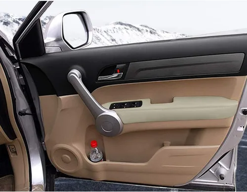 Miniatura 2 de X AUTOHAUX Par de cubiertas para apoyabrazos de piel sintética para puertas delanteras de coche, color beige para Honda CR-V 2007-2012