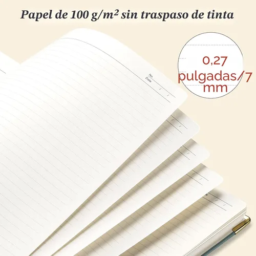 Miniatura 4 de Cuaderno espiral 8.5" x 11", 300 páginas numeradas cuadernos rayados de tamaño universitario con contenido, 100GSM cuaderno grueso para mujeres