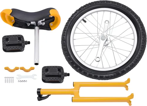 Miniatura 8 de Gdrasuya10 Rueda monociclo de 16 pulgadas, rueda de neumáticos de altura ajustable, monociclo moderno de acero con borde de acero para deportes al