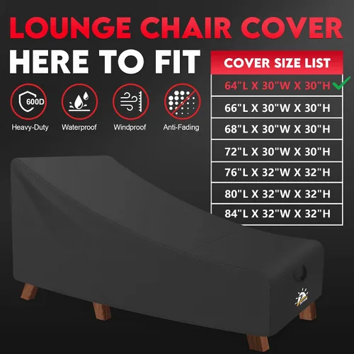 Miniatura 3 de Zettum Funda para Silla de Salón al Aire Libre - Funda Impermeable para Silla de Descanso de Patio, 600D Resistente y Resistente a la Decoloración