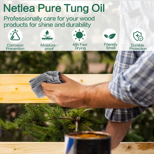 Miniatura 4 de Aceite Tung 100% puro de 135 onzas para acabado de madera, aceite de madera natural para muebles, suelos y madera al aire libre - Acabado de aceite