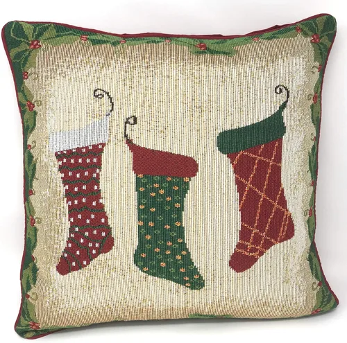 Miniatura 14 de Tache 6250-CC - Funda de cojín tejida para cojín festivo con diseño floral de Navidad, diseño floral, color rojo, 1 pieza de 16 x 16 pulgadas