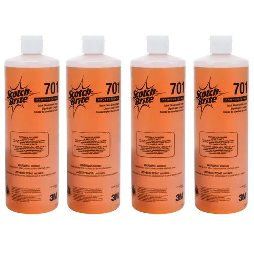 3M H-701-32OZ Scotch-Brite Limpieza de Plancha, Líquido de Limpieza Rápida 701, 4 Cuartos de Galón, Uso Pesado, Limpia en 3-5 Minutos, Para Comida