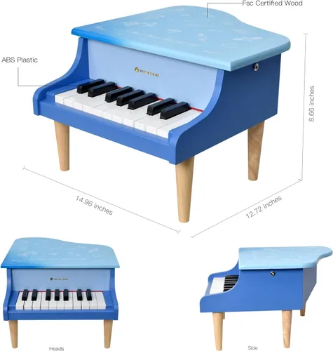 Miniatura 5 de Piano de cola de 18 teclas para niños de 3 a 7 años de edad, principiantes, niñas, niños, primer mini piano, juguete educativo instrumento musical