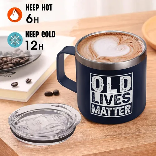 Miniatura 3 de Vaso de acero inoxidable de 14 onzas con tapa para ancianos y ancianos, regalo de broma para hombres mayores, regalos para hombres mayores