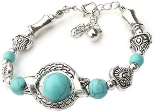 Miniatura 4 de Pulsera de cadena de muñeca con dije de moda para mujer, pulsera de lujo con cuentas de verano, diseño clásico turquesa, pulseras de Navidad
