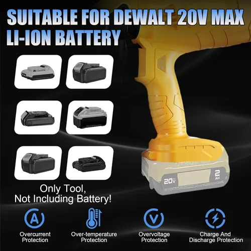 Miniatura 5 de Pulverizador de pintura inalámbrico para batería Dewalt de 20 V MAX, pistola de pintura de alto flujo de 33.8 fl oz con 3 boquillas de cobre y 3