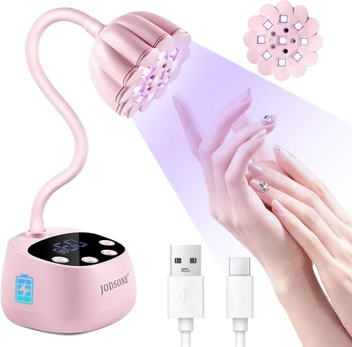Miniatura 11 de JODSONE Lámpara de uñas UV de curado rápido, lámpara de cuello de cisne portátil y flexible con diseño ajustable de 360°, secadora LED recargable
