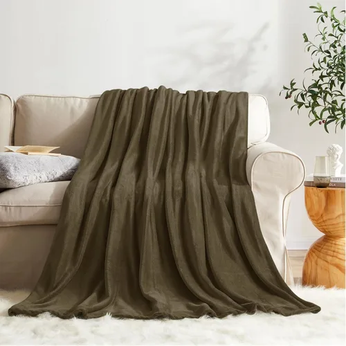 Miniatura 16 de KMUSET Manta de Tiro Súper Suave Premium de Franela de Forro Polar Sedosa Tamaño de Tiro Beige Microfibra Manta Ligera para Uso en Todas