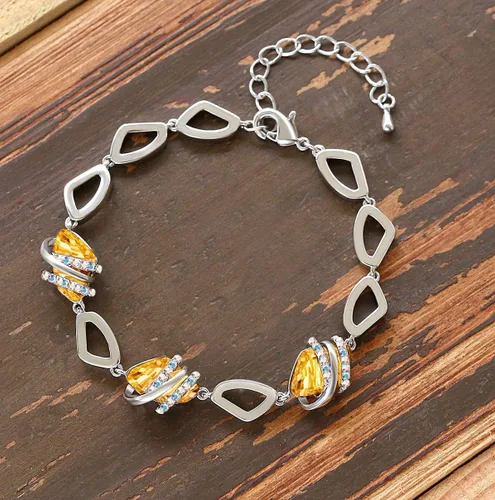 Miniatura 3 de Leafael Wish Stone Link Charm Bracelet with Birthstone Crystals, Rose Gold Plated or Silver-tone, 7"+2