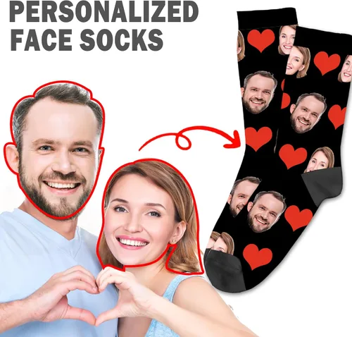 Miniatura 15 de Yofair Calcetines personalizados con foto – Calcetines divertidos personalizados con imagen – Regalos de Navidad personalizados para hombres