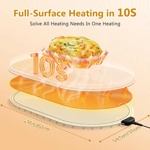 Miniatura 2 de seenlast Tapete de calentamiento para alimentos con temporizador de temperatura ajustable, calentadores de alimentos de silicona de calentamiento