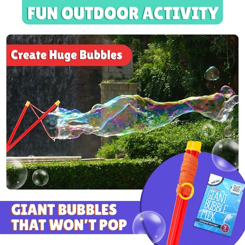 Miniatura 7 de Varita de burbujas gigante, varitas de burbujas, burbujas para niños, varita de burbujas grande, cuerda enorme, 1 paquete de varitas de burbujas