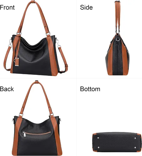Miniatura 3 de Over Earth Genuine Leather Purses for Women Large Hobo Bags Lady Shoulder Handbags with Detachable Strap