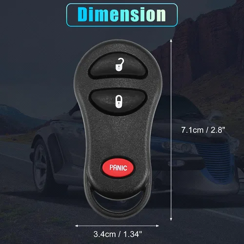 Miniatura 6 de X AUTOHAUX 2 piezas GQ43VT17T 315MHz Reemplazo de llave sin llave de entrada remota llavero para Dodge para Ram 1500 2500 3500 Pickup 2001-2005