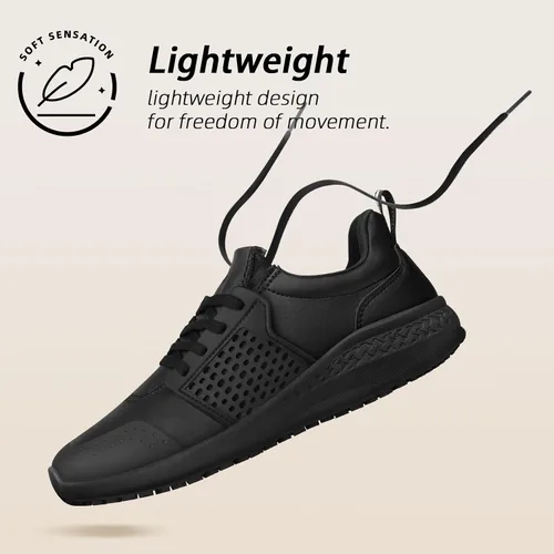 Miniatura 9 de Zapatos de trabajo antideslizantes para hombres, zapatos de cocina antideslizantes resistentes al agua, para restaurante, chef, servicio