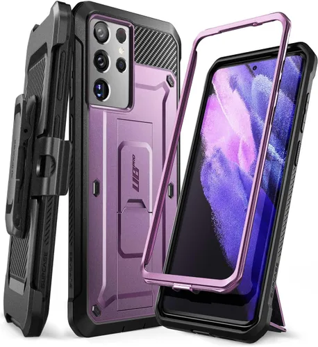 Miniatura 11 de SUPCASE Funda para Samsung Galaxy S21 Ultra con soporte (Unicorn Beetle Pro), [marco frontal integrado y clip para cinturón]