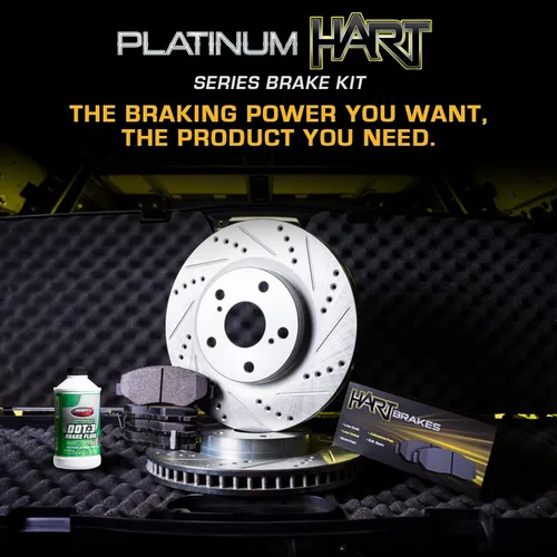 Miniatura 3 de Hart Brakes Kit Frenos y Rotores Delanteros Pastillas de Freno Delantero Rotores y Pastillas de Freno Pastillas y Rotores de Freno Semimetálicos