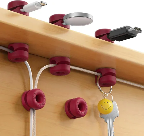Miniatura 10 de Paquete de 8 clips organizadores de cables JOYROOM [1s bloqueo a presión lateral] Soporte de cable de silicona para gestión de cables, clips