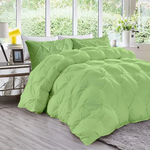 Miniatura 24 de Juego de edredón plisado de 3 piezas de 21.16 oz/m² para todas las estaciones (edredón + 2 fundas de almohada), relleno de edredón de algodón