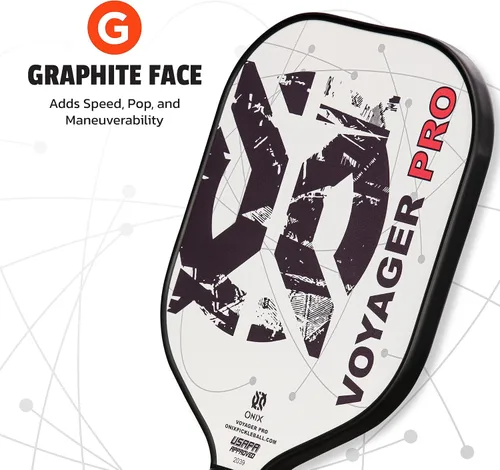 Miniatura 4 de ONIX Voyager Pro - Paleta de pickleball con cara de grafito recubierta de alta calidad y polipropileno cortado con precisión para un tacto increíble