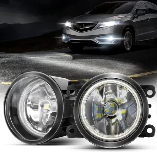 Luces antiniebla con anillo de halo 2 en 1 para Honda 12-14 CR-V, 12-15 Pilot, 13-15 Accord Coupe, Crosstour, CR-Z, Acura 10-15 RDX, 13-14 ILX,