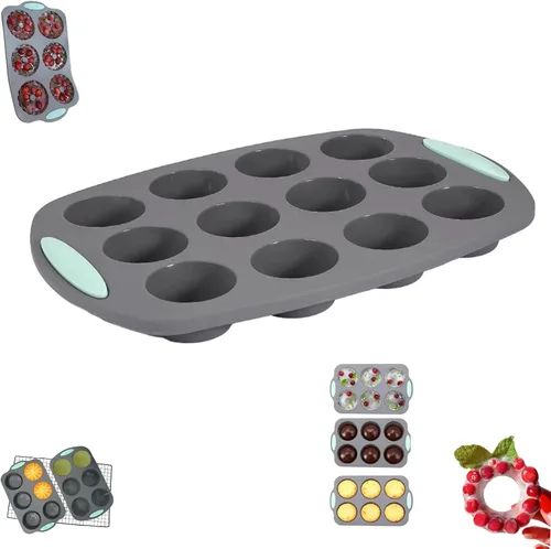 Miniatura 15 de Molde de hielo de corona, bandeja de cubitos de hielo de corona navideña de silicona y conjunto de moldes de copos de nieve, moldes de chocolate