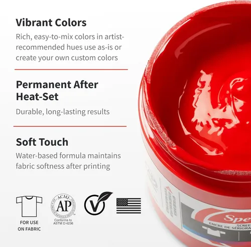 Miniatura 2 de Speedball 004802 Tinta de impresión de pantalla de tela opaca, 8 fl. oz., topacio azul