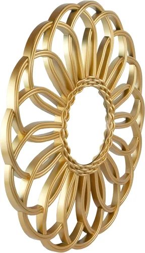 Miniatura 3 de Northlight Round Rattan Sunflower Wall Mirror, 30", Beige
