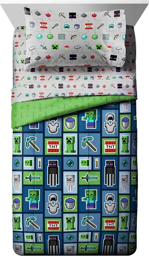 Miniatura 16 de Jay franco Juego de ropa de cama Queen de 5 piezas de Monster Jam Tracks incluye edredón y sábanas con Grave Digger y Megalodon de microfibra suave