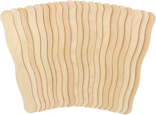 WISYOK Palitos de manualidades de 8 pulgadas, paquete de 50 palos ondulados de madera, asas de abanico, palitos de paleta grandes para manualidades,