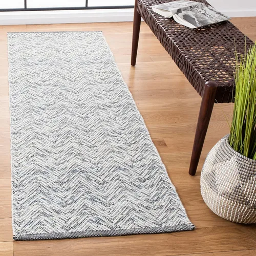 SAFAVIEH Kilim Collection - Alfombra de pasillo de 2 pies 3 pulgadas x 7 pies, color gris, hecha a mano, de lana plana, ideal para zonas de alto