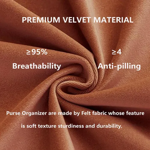 Miniatura 6 de Doxo Organizador de bolso para bolsos, organizador de bolsas de terciopelo con diseño de cremallera, compatible con cubeta pequeña Celine, Triomphe