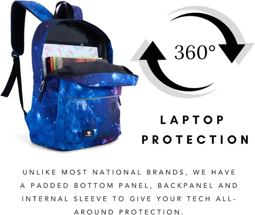 Miniatura 5 de Fenrici - Mochila para niñas, niños y adolescentes, mochila reciclada para laptop, de 16 x 13.5 pulgadas, L, Impresión de tiburón azul.