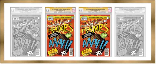 Miniatura 92 de Marco negro para cómics graduados Marco completo de cómics con paspartú de conservación negro y acrílico de grado UV Hecho para exhibir (6)