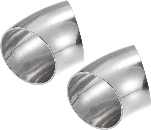 Miniatura 9 de X AUTOHAUX 2 piezas OD 1.5 pulgadas 45 grados SS304 tubo de acero inoxidable curvado para tubo de codo de escape para sistema de escape modificado