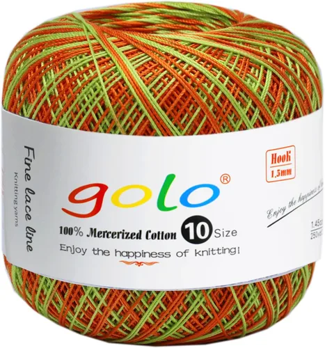 Miniatura 78 de Golo - Bolas de hilo para crochet de algodón tamaño 10, color algodón para crochet D-Fresa D078-fresa