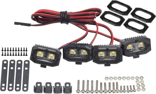 Miniatura 13 de DKKY Luces de Coche RC LED Reflectores Escala 1/10 Accesorios de Crawler RC para Axial SCX10 90046 Traxxas TRX4 TRX6 Wraith RR10 MST Redcat Gen8
