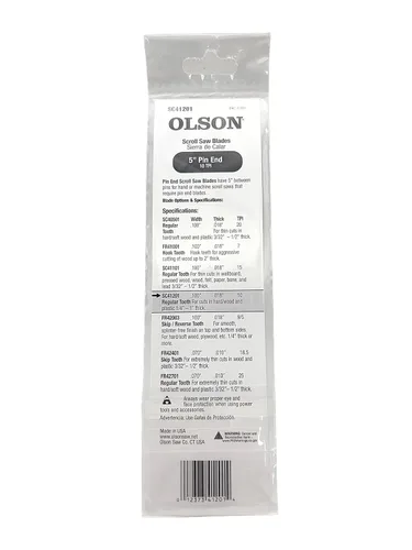 Miniatura 2 de Olson Saw SC41201 Pin End Scroll Saw Blade