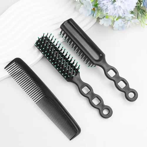 Miniatura 6 de Juego de 50 cepillos y peines para el cabello a granel para personas sin hogar envueltos individualmente, cepillos de pelo a granel de 25 y 7