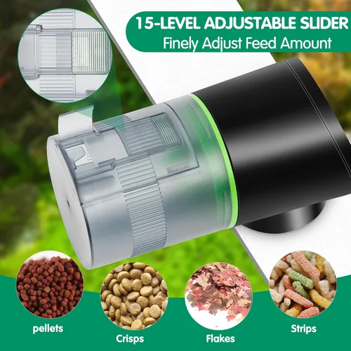 Miniatura 3 de Ycozy Comedero automático para peces recargable con cable USB, a prueba de humedad, alimentador eléctrico inteligente para peces/tortugas