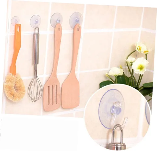 Miniatura 7 de Cabilock 12 ganchos de ventosa resistentes para pared extraíbles para paneles de yeso para cocina, baño, armario