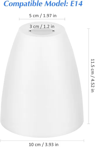 Miniatura 2 de Uonlytech Pantalla de lámpara de plástico de 7.87 x 3.93 x 4.52 pulgadas, pequeña pantalla esmerilada para mesa de escritorio y lámparas de pie