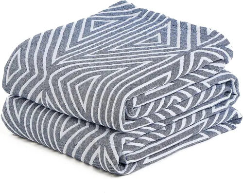 Miniatura 33 de Manta bohemia 100% algodón orgánico ultra suave transpirable rústico edredón de 50 x 60 pulgadas con pájaros y flores para sofá, silla, cama, sillón