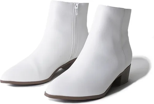 Miniatura 5 de J. Adams Botas de tobillo Viper para mujer, botas cortas y gruesas de tacón bajo con puntera puntiaguda, cómodas y elegantes para el uso diario