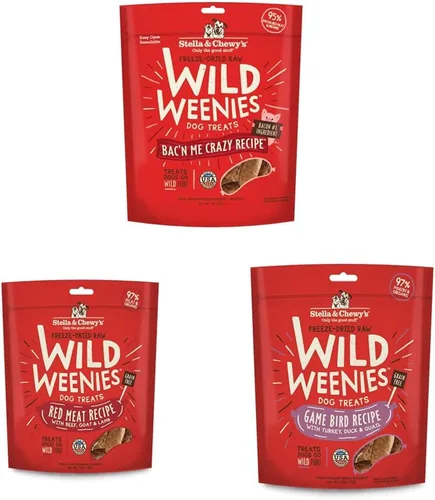 Miniatura 10 de Stella & Chewy's Golosinas para perros Wild Weenies crudas liofilizadas – Golosinas de entrenamiento con alto contenido de proteínas para perros