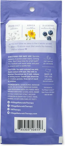 Miniatura 2 de Village Naturals Therapy, Comfort - Remojo concentrado de baño mineral, arándanos cítricos, 2 onzas, paquete de 12