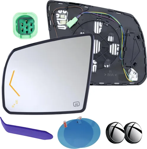 Miniatura 7 de EAP Espejo lateral del pasajero compatible con Toyota Tundra 2007-2021, Toyota Sequoia 2008-2022, calentado sin atenuación automática 879030C010